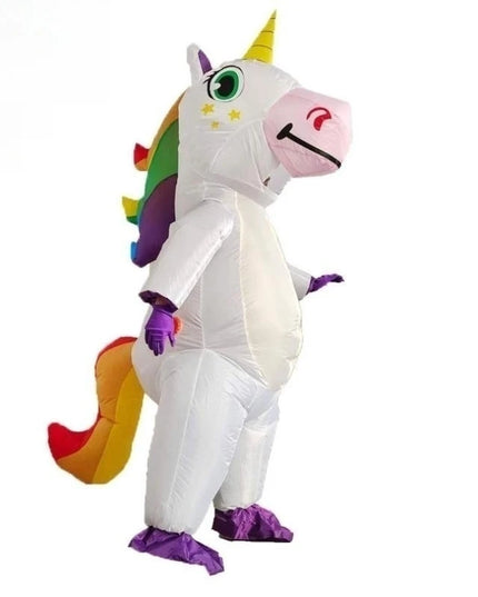 Cute Unicorn Inflatable Costume Suits Dress Mascot Christmas Party Cosplay Costumes for Man Woman Adult Boys Girls