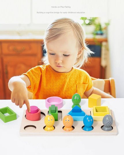 Montessori  Wooden Color Shape Cognitive Classification Matching Puzzle Children's Magnetic Fishing Learning Educational Toys