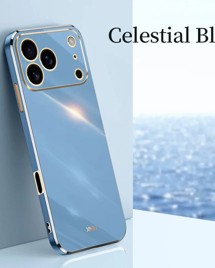 Solid Plating Phone Case For iPhone 17 Pro Max 17 Air 16e 16 Pro Max 16Plus 17Pro Max Cover Soft Silione Shockproof Cases Bumper