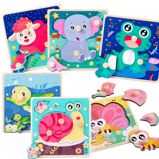 Montessori Wooden Games Baby Toys Puzzle Geometry Educational Games Kids Development Early Learning Toys For Children 1 Year 2