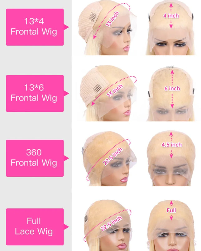 613 Blonde 360 Full Lace Wig Human Hair Pre Plucked Hd 13x4 13x6 Lace Front Wig Blonde Brazilian Straight Frontal Wigs For Women