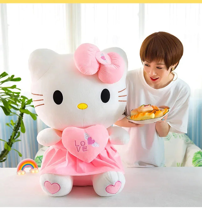 Hello Kitty Plush Stuffed Toys 25-55cm Cute Anime Cartoon Soft Pillow Doll For Children Birthday Xmas Gifts