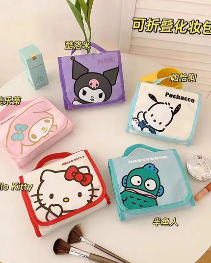 Cute Portable Travel Wash Up Storage Bag Girls Gifts Hello Kitty Kuromi Stitch KT Cat Cartoon Cosmetic Bag For Girl Kawaii Gifts