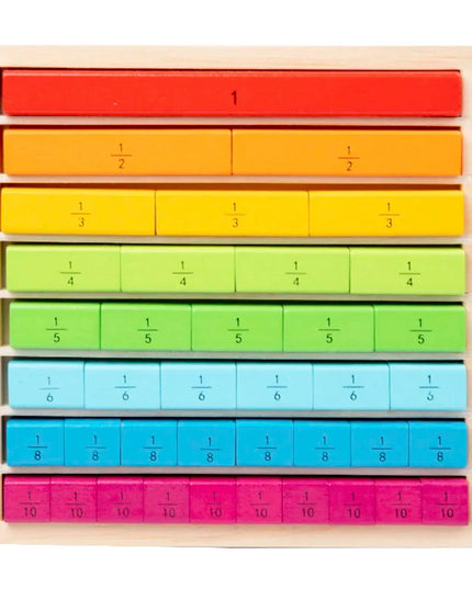 Wooden Montessori Teaching Aids Math Toys Color Fraction Sticks Kindergarten Early Education Learning Educational Toys For Kids