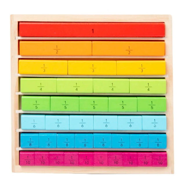 Wooden Montessori Teaching Aids Math Toys Color Fraction Sticks Kindergarten Early Education Learning Educational Toys For Kids