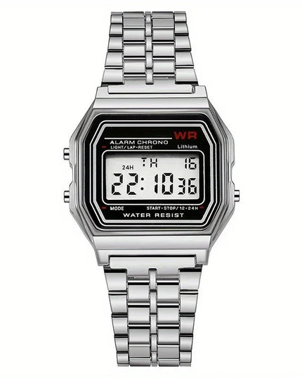 F91W Non-Waterproof Steel Band Watch For Women, Men, Business Clock, Multi-Functional LED Digital Sports Watch, Electronic Clock