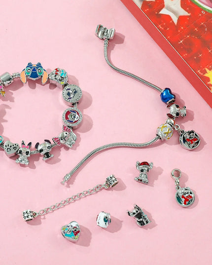 Christmas Disney Stitch Charm DIY Bracelet Fashion Cute Advent Surprise Blind Box for Friend Festival Jewelry Unique Gift