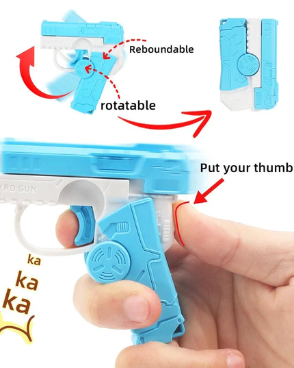 Toy Gun Mini Fidget Toy Spinner Pistol Kids Decompression Novelty Toy Hot Selling Popular Sensory Play Anti-Stress for Kids