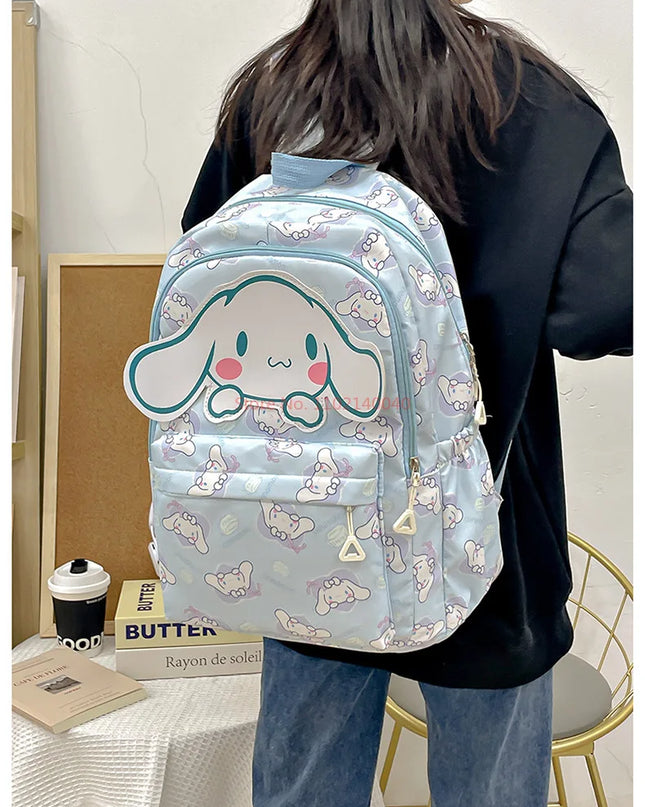 Sanrio Backpack For Kids Cartoon Hello Kitty Kuromi Bookbag Student Teenager Girl Boy Nylon Shoulders Bag Schoolbag Kawaii Bags