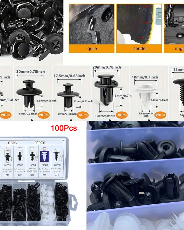 Auto Fastener Clip Mixed Car Body Push Retainer Pin Rivet Bumper Door Trim Panel Fastener Kit Car Clips Box or Bag packaging