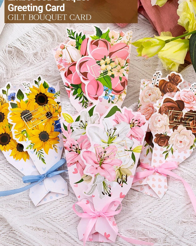 Creative Carnation Thanks Flowers Postcard Exquisite Beautiful Greeting Card Floral Birthday Cards Teacher Day Birthday Gifts