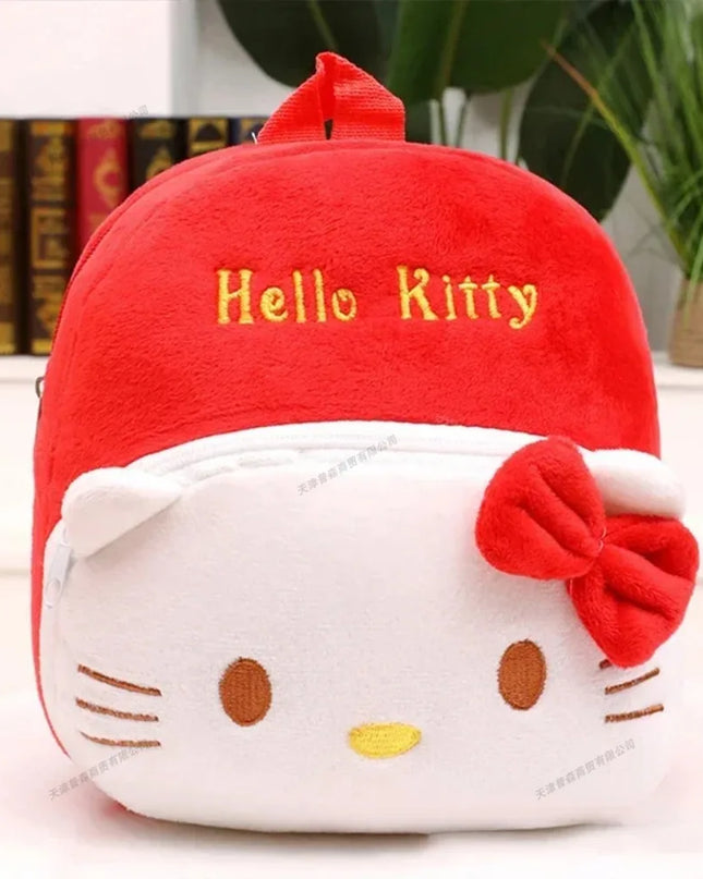 Sanrio Hello Kitty Plush Backpack Cute Cartoon Kawaii School Bag for Kids Girls Baby Kindergarten Shoulder Bag Cute Fashion Gift