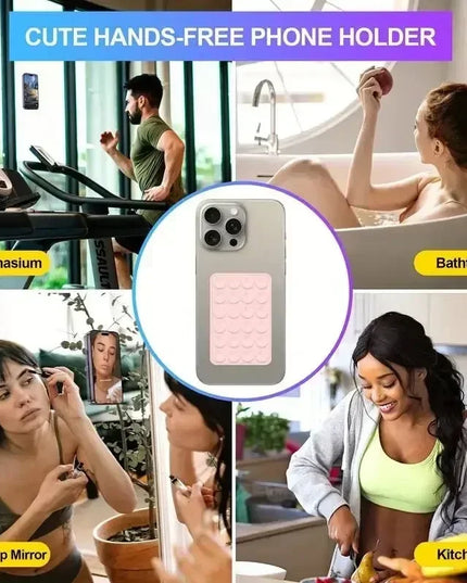 Phone Silicone Suction Cup Holder Multifunctional Suction Cup Wall Stand Square Anti-Slip Single-Sided Case Mount Back Sticker