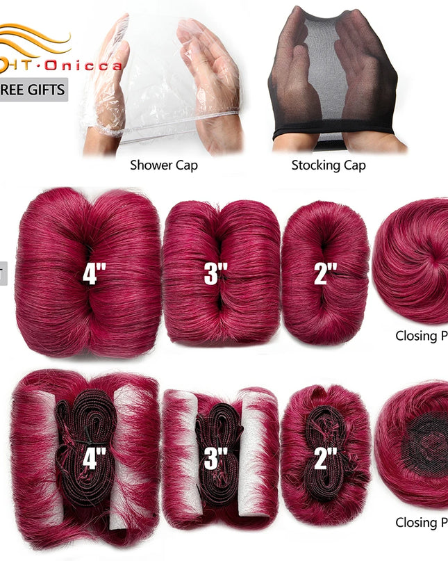 613 Blonde Straight Bundle Human Hair Bundles With Circular Closure 1B 27 30 4 BUG Colored Short Remy Human Hair 28Pcs/Lot