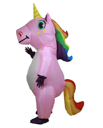 Cute Unicorn Inflatable Costume Suits Dress Mascot Christmas Party Cosplay Costumes for Man Woman Adult Boys Girls