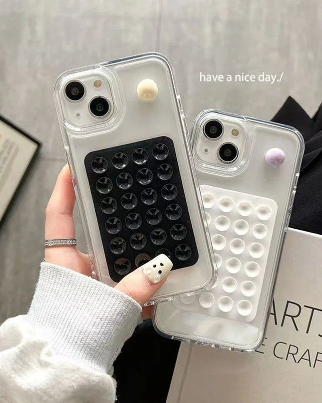 Phone Silicone Suction Cup Holder Multifunctional Suction Cup Wall Stand Square Anti-Slip Single-Sided Case Mount Back Sticker