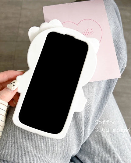 Cute Cartoon Sanrio Hello Kitty Phone Case For iPhone 16 15 14 13 12 11 Pro Max Shockproof 3D Stereoscopic Soft Silicone Cover
