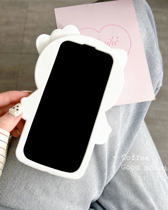 Cute Cartoon Sanrio Hello Kitty Phone Case For iPhone 16 15 14 13 12 11 Pro Max Shockproof 3D Stereoscopic Soft Silicone Cover