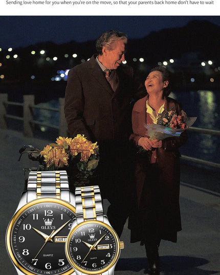 OLEVS 5567 Couple Watches Waterproof Luminous Wristwatch for Lover Date Men‘s and Women's Wristwatch Simple Fashion