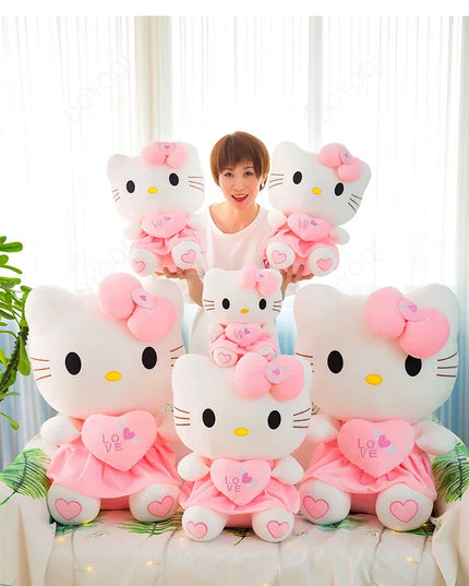 Hello Kitty Plush Stuffed Toys 25-55cm Cute Anime Cartoon Soft Pillow Doll For Children Birthday Xmas Gifts