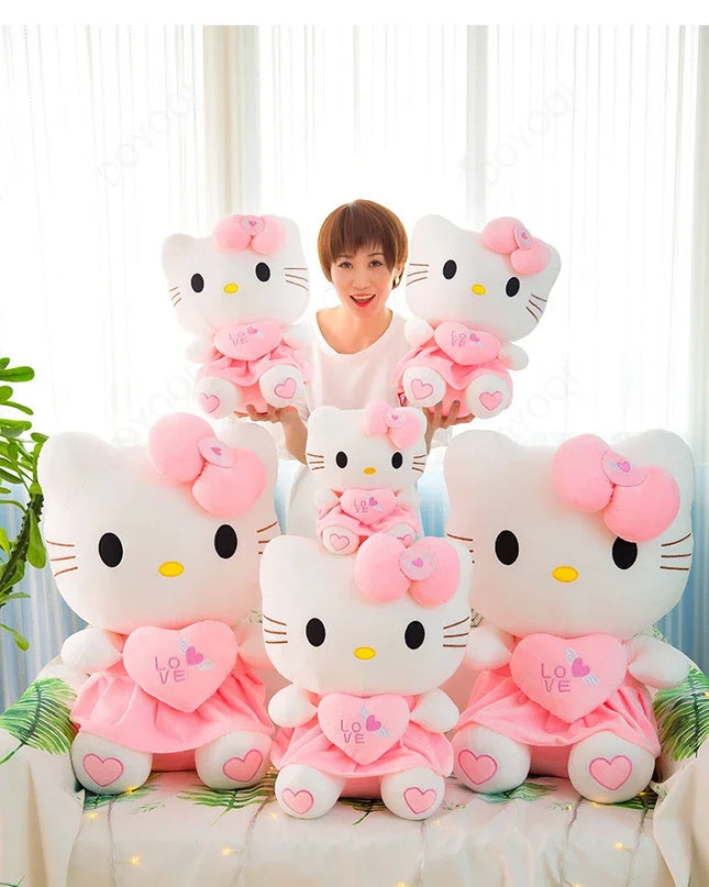 Hello Kitty Plush Stuffed Toys 25-55cm Cute Anime Cartoon Soft Pillow Doll For Children Birthday Xmas Gifts