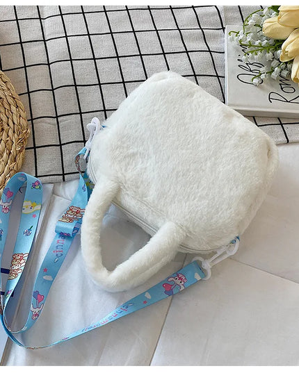 Sanrio Plush Bag Kawaii Kuromi Cinnamoroll Melody Cartoon Anime Handbag Crossbody Cosmetic Travel Storage Bags Women Girls Gifts