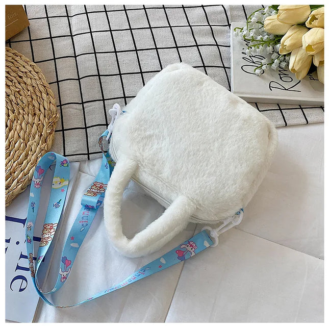 Sanrio Plush Bag Kawaii Kuromi Cinnamoroll Melody Cartoon Anime Handbag Crossbody Cosmetic Travel Storage Bags Women Girls Gifts