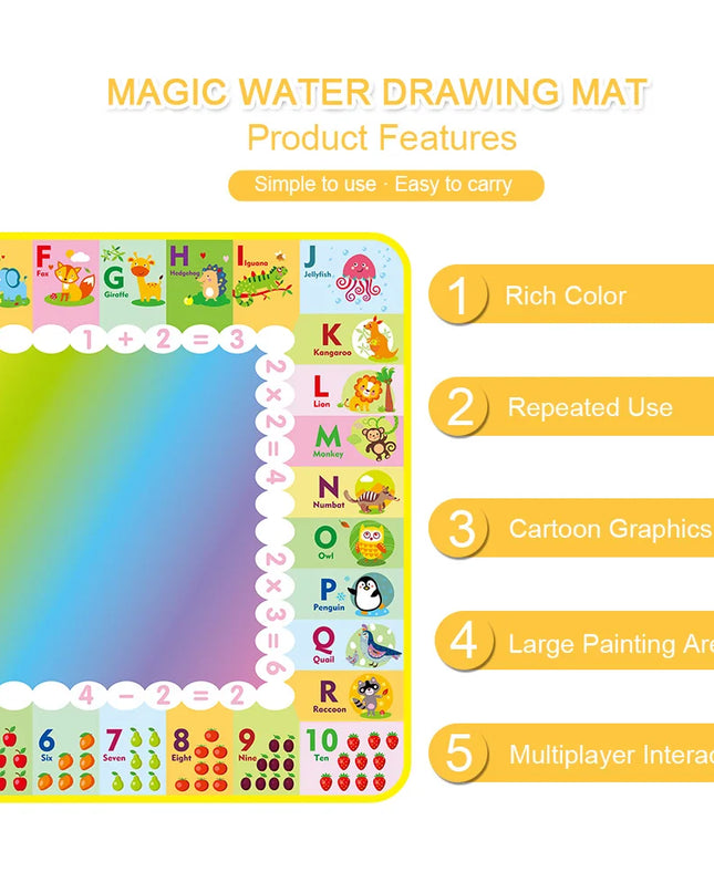 Magic Water Drawing Mat Coloring Doodle Mat with Magic Pens Educational Toys  Painting Board Montessori Toys for Kids Gifts