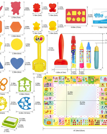 Magic Water Drawing Mat Coloring Doodle Mat with Magic Pens Educational Toys  Painting Board Montessori Toys for Kids Gifts