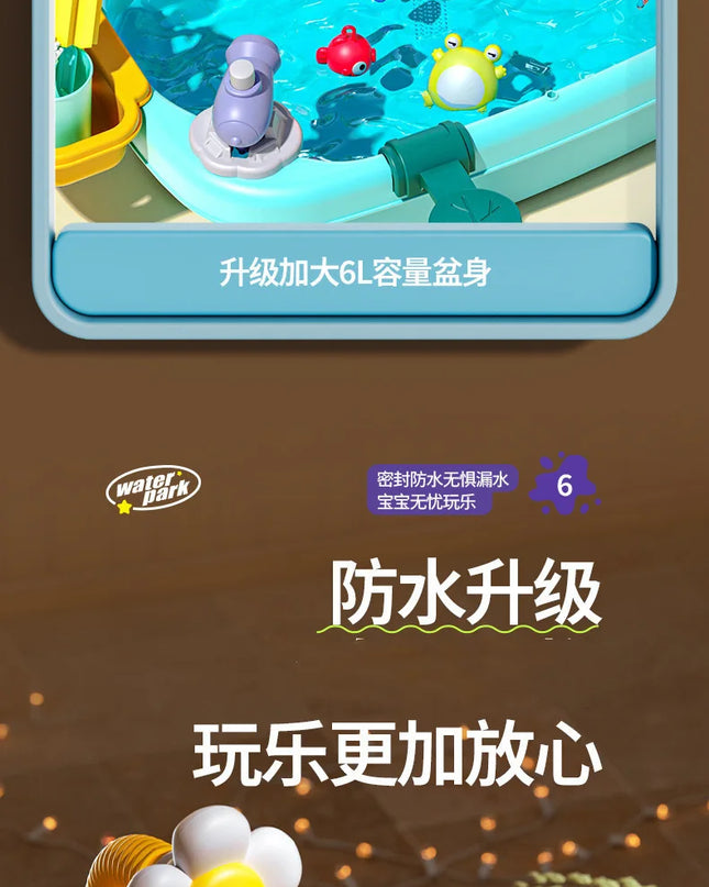 Children's kitchen toys electric fun water play water wash basin fishing dishwashing home role-playing baby early education toy