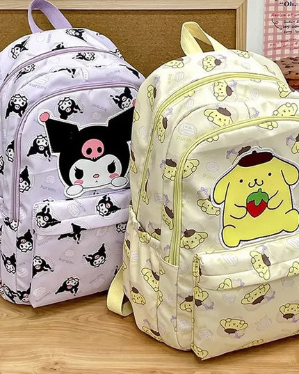 Sanrio Backpack For Kids Cartoon Hello Kitty Kuromi Bookbag Student Teenager Girl Boy Nylon Shoulders Bag Schoolbag Kawaii Bags