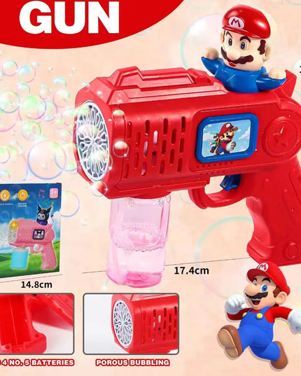 New Stitch Electric Bubble Gun Kids Toy Bubbles Machine Automatic Soap Blower With Light Outdoor Games Boys And Girls Gift