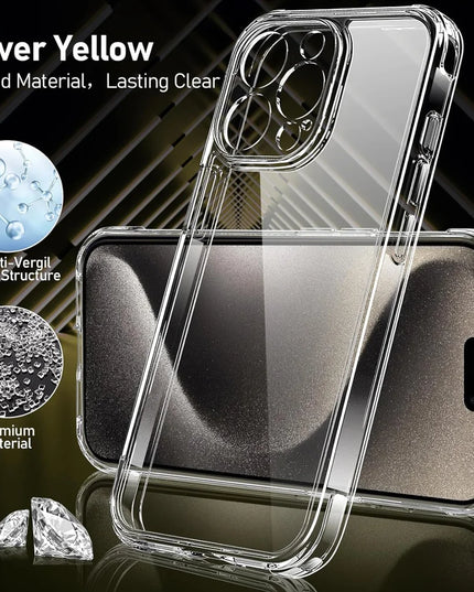 For iPhone 17 16 15 Pro Max Phone Case For iPhone 16 15 14 13 Mini 12 11 Pro Transparent Case iPhone16 Plus Cover