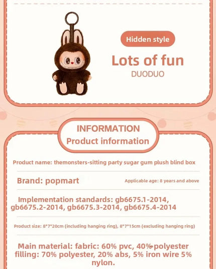 Genuine THE MONSTERS LABUBU Sitting Party Series Vinyl Plush Blind Box Figurine Surprise Hanging Birthday Gift From POP Mart