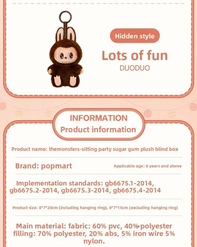 Genuine THE MONSTERS LABUBU Sitting Party Series Vinyl Plush Blind Box Figurine Surprise Hanging Birthday Gift From POP Mart