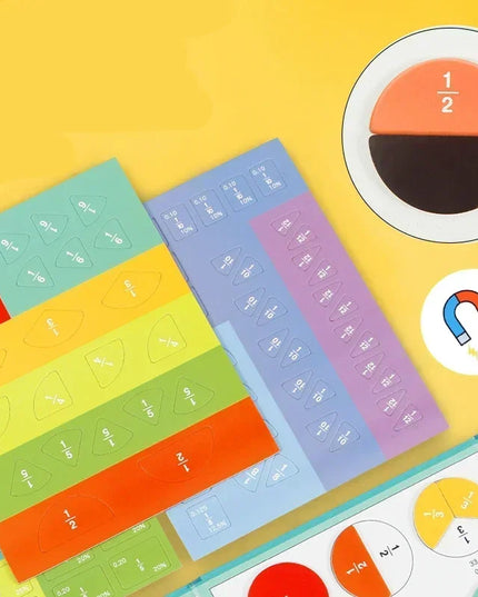 Montessori Magnetic Fraction Learning Math Toy Montessori Arithmetic Teaching Aids Wooden Book Educational Toys For Children