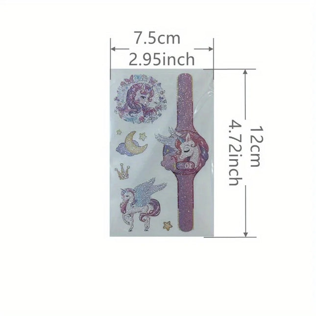 14 Sheets Glittering Unicorn Tattoo Stickers for Personalized Decoration, Temporary Tattoos for Children Kids
