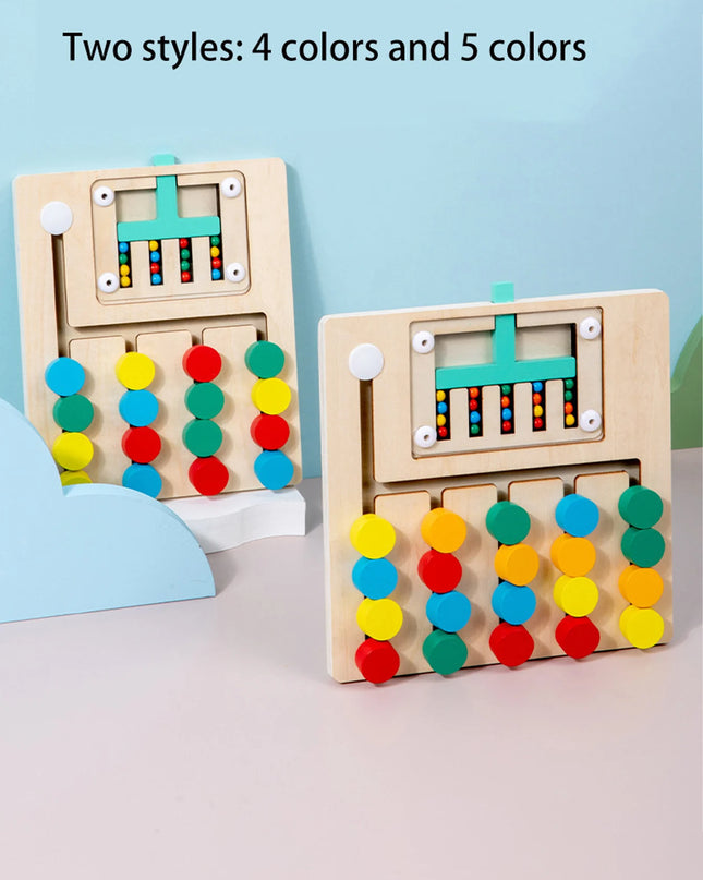 Montessori Wooden Color Matching Puzzles, Logic Game,Thinking Training Enlightenment Hand-eye Coordination Early Educational Toy