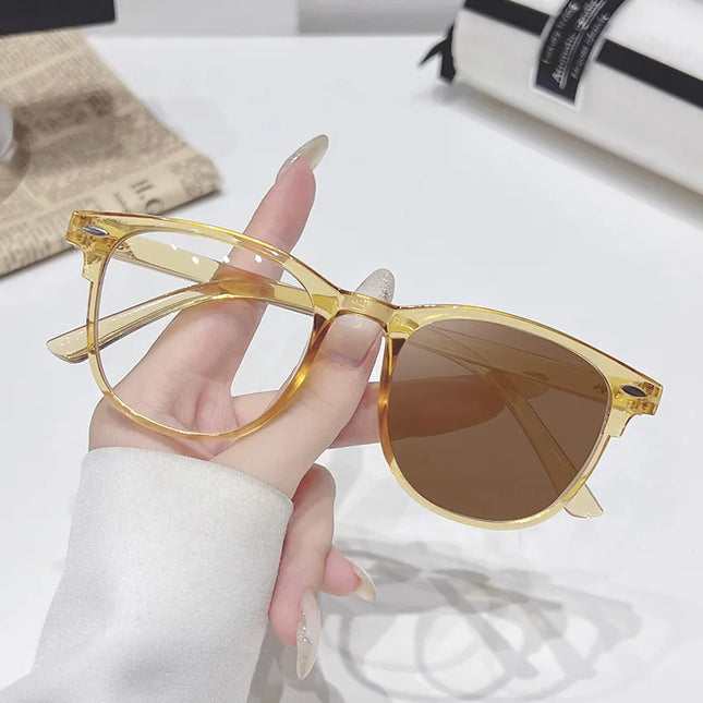 2025 Brand New Sunglasses for Men Women Photochromic Lenses Korean Style Trendy Eyewear Summer Outdoor Beach Sun Glasses