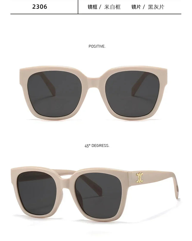 Man Summer 2025 new sunglasses high-end square slimming Facebook same style sunglasses anti UV simple women's version