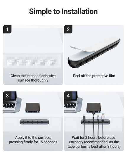 Adhesive Cable Holder Clips Cord Management Wire Organizer for Desktop USB Charging Cable Nightstand Power Cord Mouse Cable 1pc