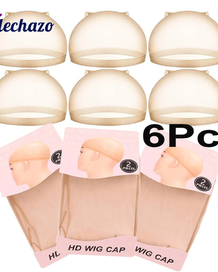 HD Wig Cap Weave Caps 6Pcs Skin Tone Bald Cap Hairnet Skin Tone Realistic Look Hd Scalp Wig Cap For Wigs Bundles Installation