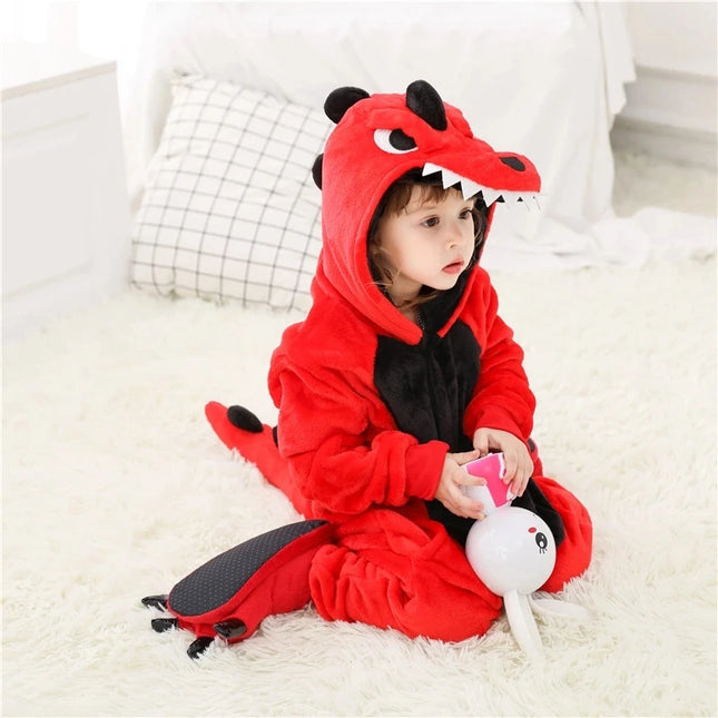 Dinosaur  Anime Cosplay Costumes Boys Girls Jumpsuit Adults Hooded Pajamas Kids Kigurumi Unicorn Cartoon Onesies For Christmas