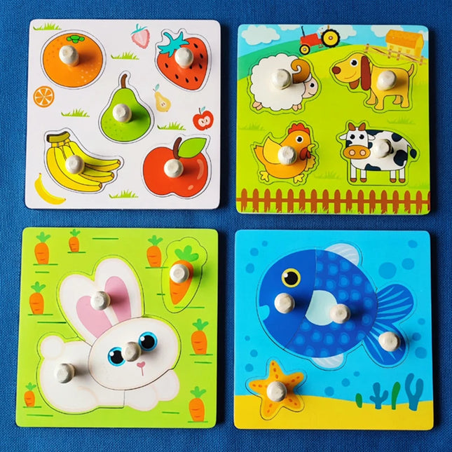 Montessori Wooden Games Baby Toys Puzzle Geometry Educational Games Kids Development Early Learning Toys For Children 1 Year 2