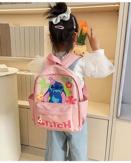 2025New Disney Lilo and Stitch Backpack Kawaii Cartoon Anime Printed Accessories Storage Bag Children's Casual Shoulder Bag Gift