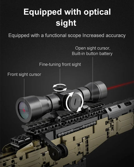 high power lens Cada City Police Military Weapon Sniper Rifle series Building Blocks WW2 For Assault Rifle Bricks Toys Kids Gift