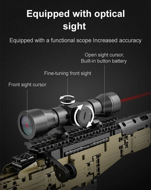 high power lens Cada City Police Military Weapon Sniper Rifle series Building Blocks WW2 For Assault Rifle Bricks Toys Kids Gift