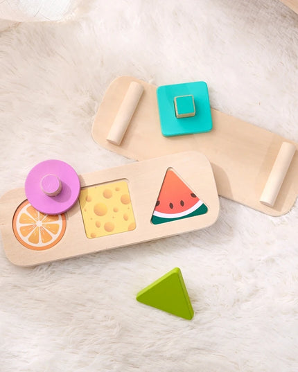 Montessori Wood Toys 0-12Months Baby Colorful Geometry Grasping Board Toys Newborn Sensory Touch Shape Recognition Game Toy Gift