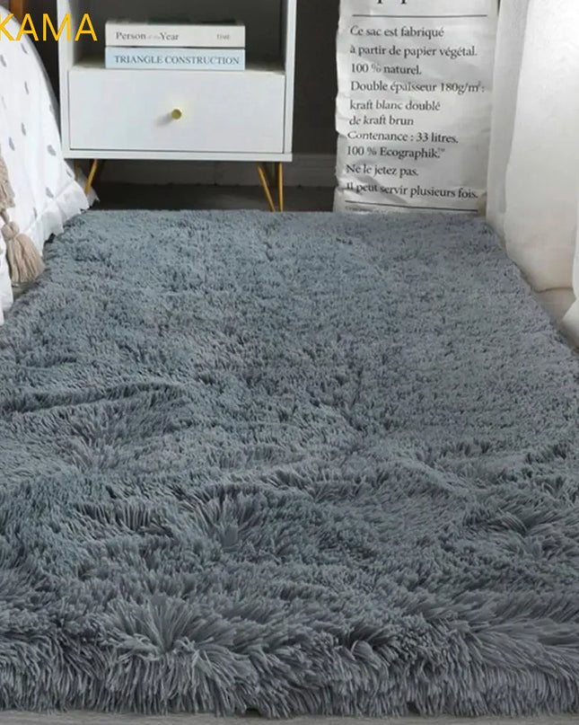 VIKAMA Silk wool Solid Colour Living Room Bedroom Bedside Sofa Soft Mat Home Light Luxury Non-slip Dirty Resistant Washable Rug