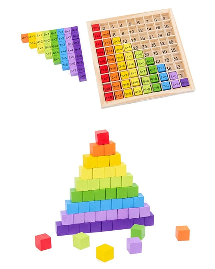 Montessori Educational Wooden Math Toys For Kids Children Baby Toys 99 Multiplication Table Math Arithmetic Teaching Aids